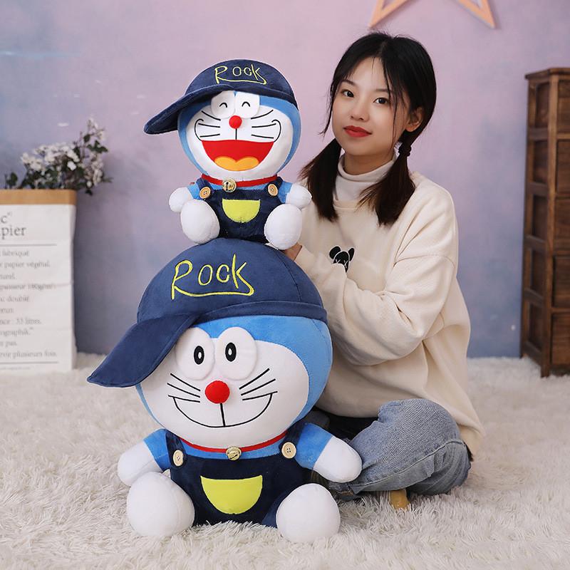 Adorable New Plush Toy Doraemon Doll With Hat Featuring Fun Cartoon Design For Kids