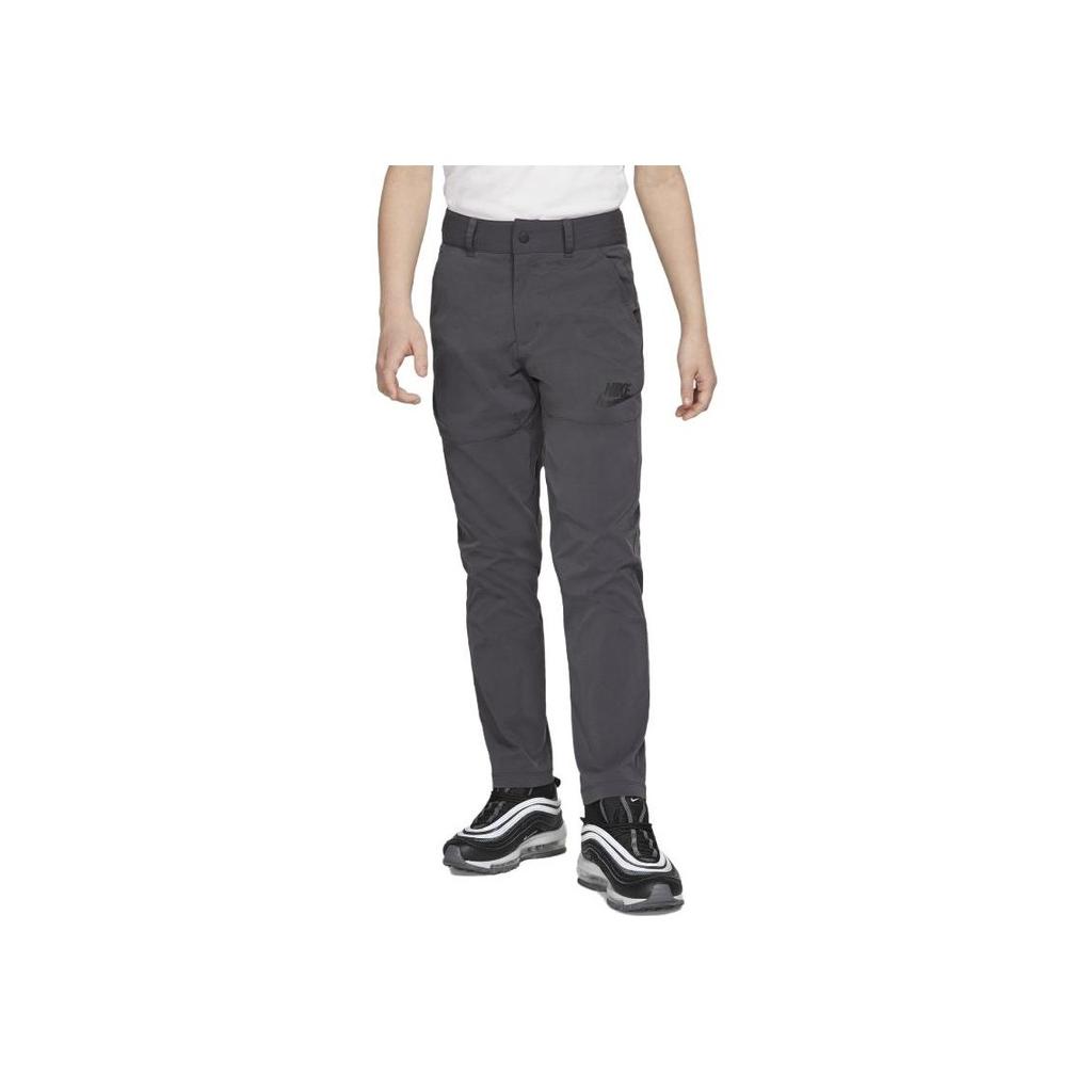 Nike Kids Logo Print Ultra Lightweight Breathable Sports Casual Knitted Pants Kids bottoms Gray AQ9545-060
