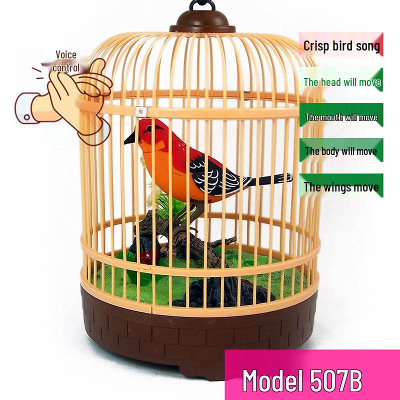 Hlasově ovládaná elektrická hračka Malý ptáček se simulací pohybu a zvuku aktivovaná indukcí