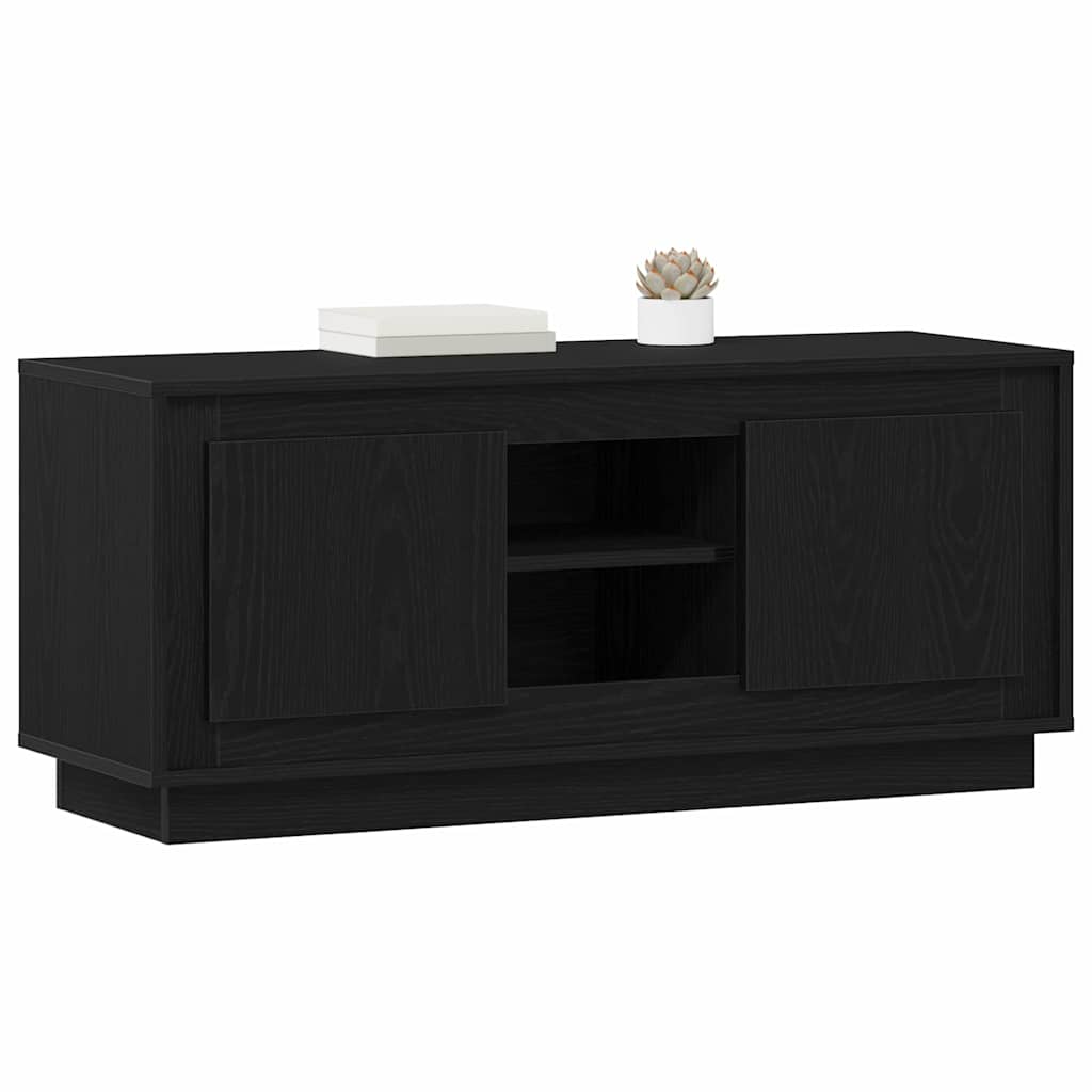 TV Cabinet Black Oak Effect 102 x 35 x 45 cm Engineered Wood
