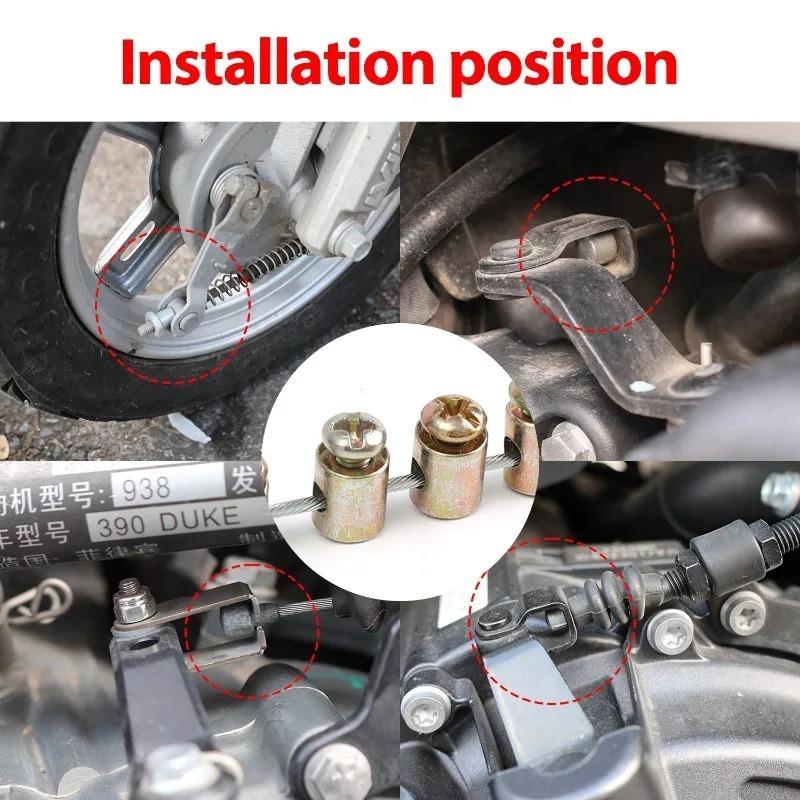 Emergency Throttle Cable Repair Kit Solderless Nipple Screw Clamp Bolt Wire Stop For Motorcycle Scooter Dirt Bike ATV Set Part