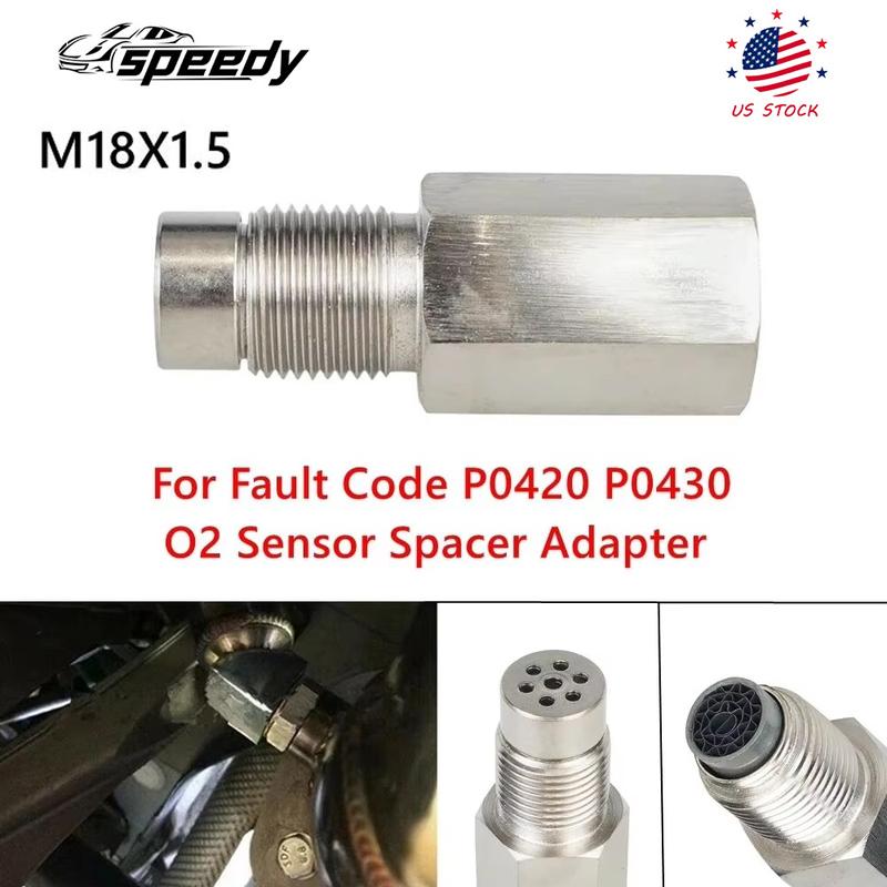 P0420 P0430 Universal O2 Sensor Spacer Adapter M18X1.5 Check Engine Light CEL Mini Catalyst For Fault Code