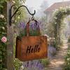 Rustic Metal Handbag Planter with Double-Sided Hello and Welcome Signs, Farmhouse Wall Mount Flower Pot, Vintage Hanging Purse Shaped Succulents