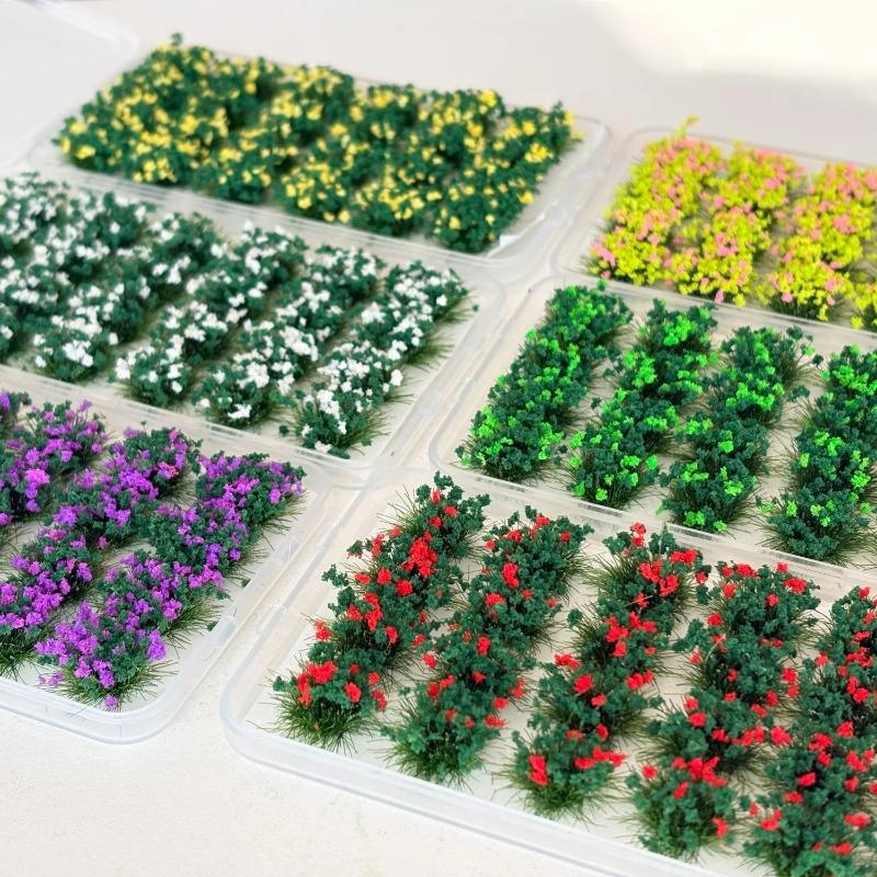 24pcs Realistic Mini Grass Clumps Dollhouse Micro Landscape Diy Garden Terrarium Diorama Building Model Landscape Accessories