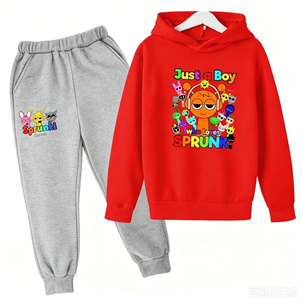 Kids' Hoodie and Pants Set for Boys and Girls - Anime Character Sweatshirt, Spring and Autumn Kids' Outfit