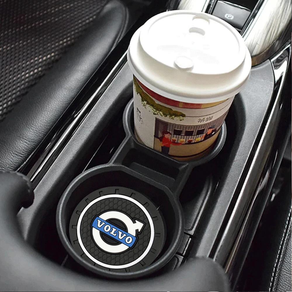 1/2pcs Car Silicone Coaster Water Cup Non-Slip Waterproof Pads For Volvo Rdesign AWD C30 C70 S40 S70 S80 S90 V40 V50 V60 V70 V90 CT9