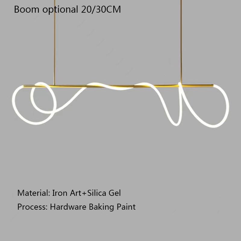 

Светодиодные люстры для гостиной, столовой, подвесной светильник в современном стиле для потолка, линейный светильник, длинная полоса, дизайнерский светильник 200 см 3-color light&120CM золотистый