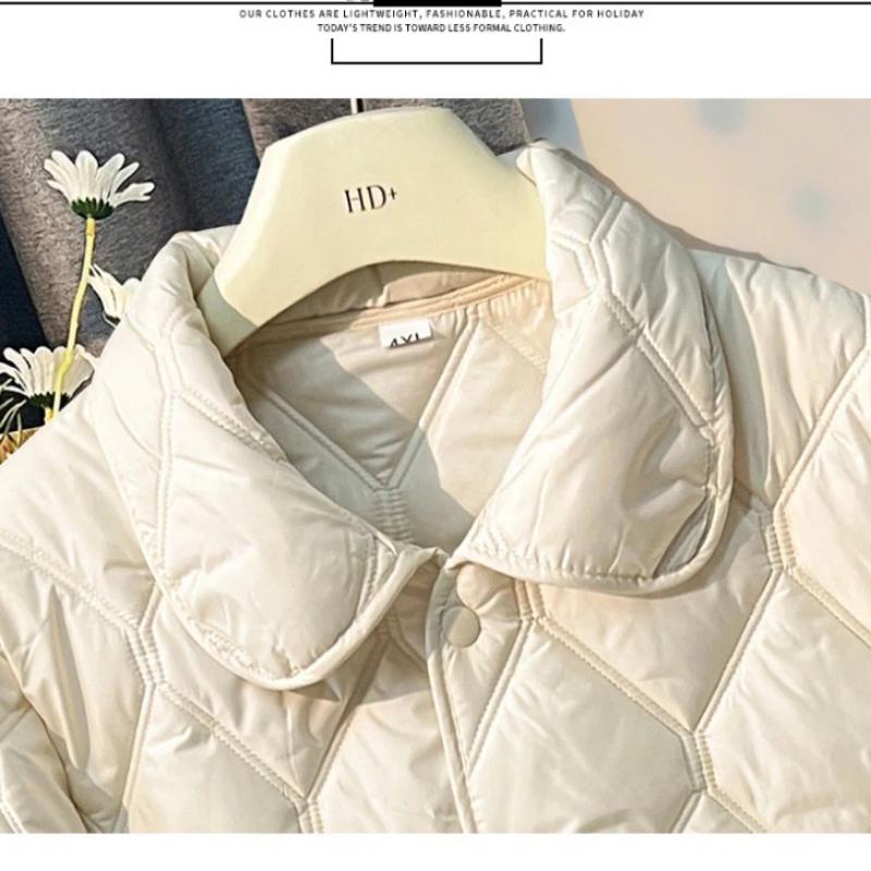 Lapel Collar Puffer Jacket, Lightweight Down Coat Short Quilted Winter Jacket for Women, Warm Outerwear with Faux Fur Trim, Casual Thermal Coat