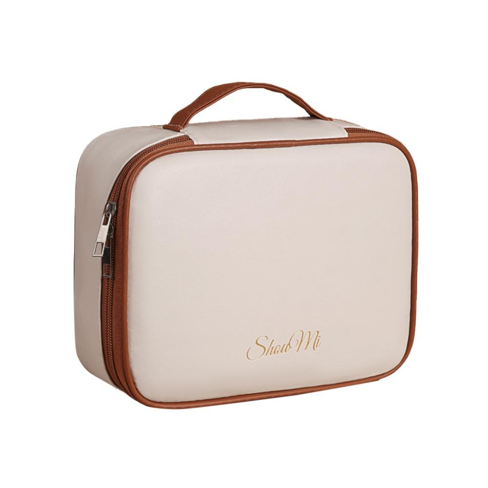 Square Detachable Makeup Bag PU Leather Zipper Cosmetic Bag Compartmentalized Storage Waterproof Makeup Bag Storage Bag
