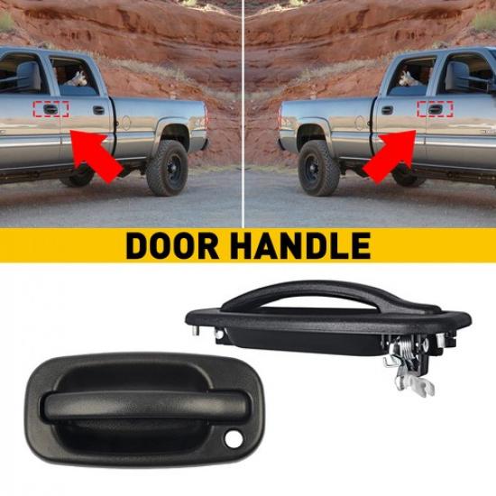 Door Handle Outside Exterior Black Front Left Pair Right PCS for Chevy GMC Truck