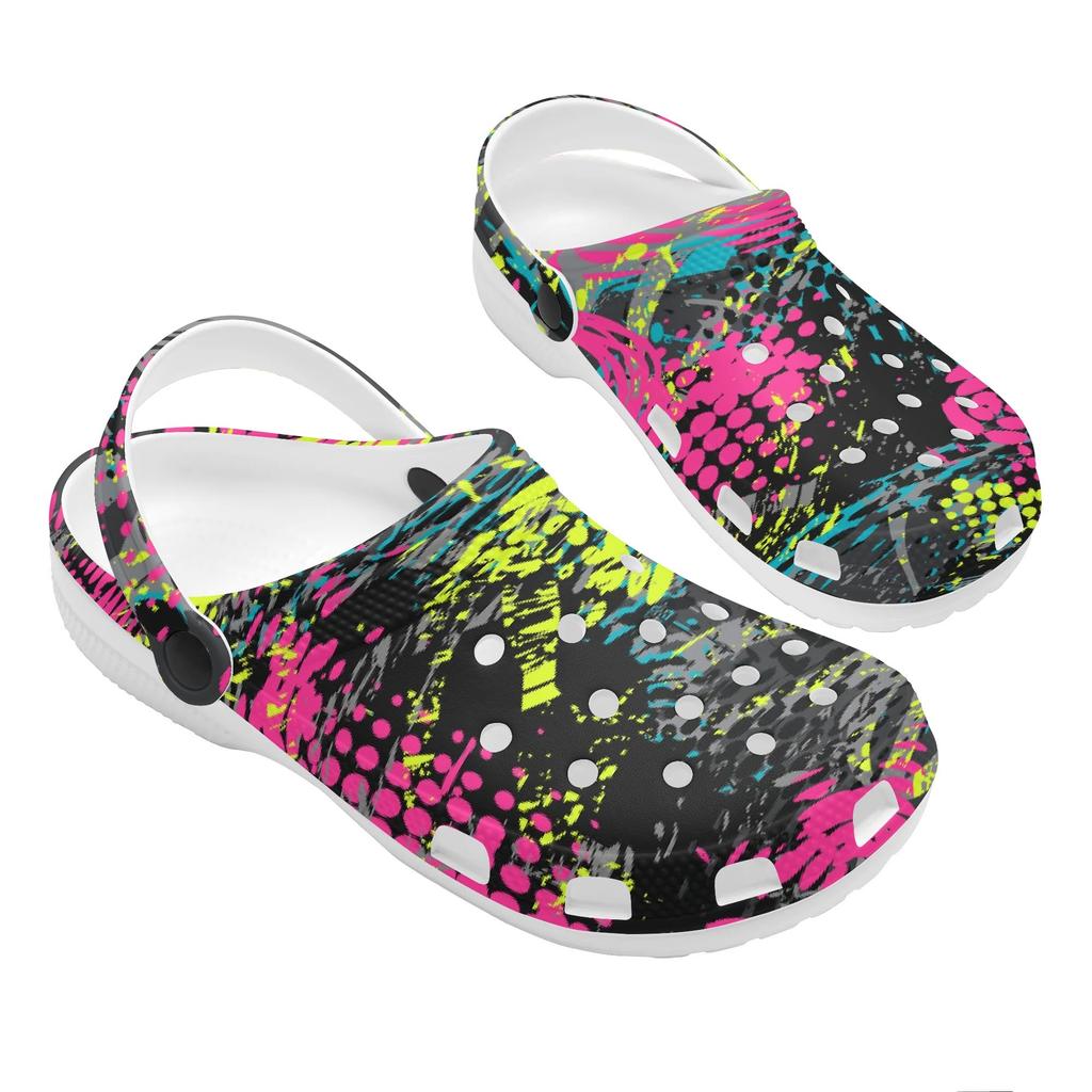 Women Men EVA Garden Clogs Printed Lightweight Breathable Slip On Shoes Beach Pool Bathroom Home Summer Wear Pool Shower Use