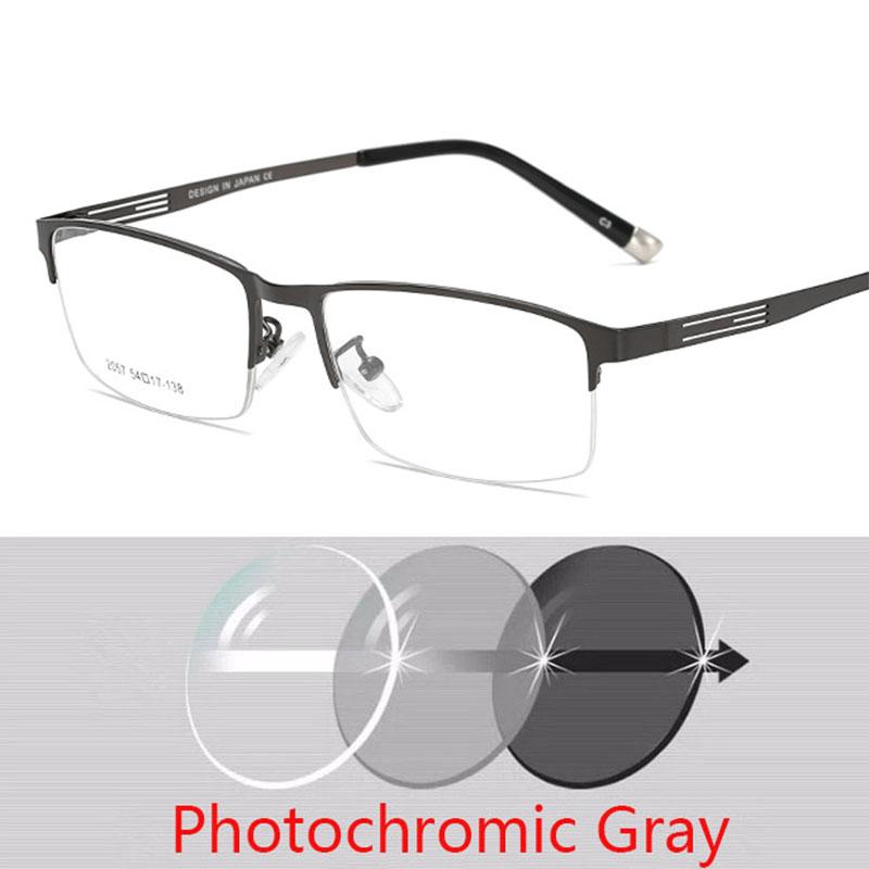 

Metal Half Frame Men Business Finished Myopia Glasses Retro Prescription Eyewear Women Diopter 0 -1.0 -1.5 -2.0 To 6.0 Myopia -2