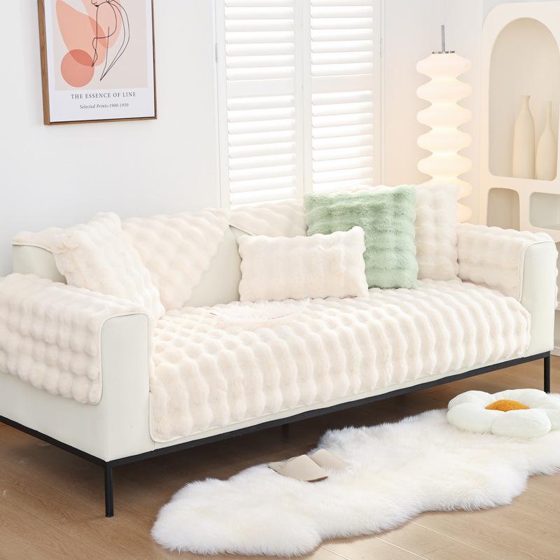 Sofa Cushion Winter Thickened Fleece Cushion Non-Slip Leather Sofa Cover Cover Cloth