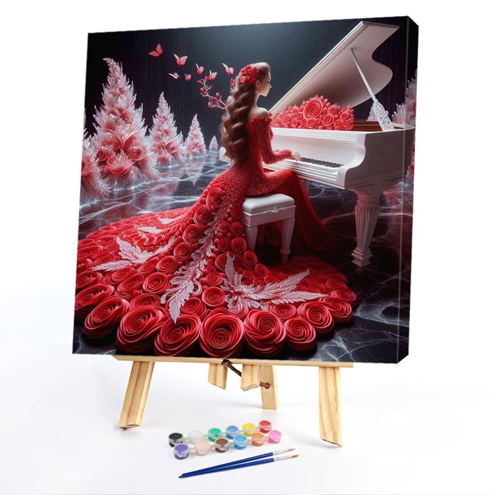 Paint By Numbers Kit On Canvas DIY Olej Art Girl Picture Home Wall Decor