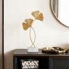 5.51in Iron Gold Leaf Cement Base Ornament Bedroom Table Display Ornament