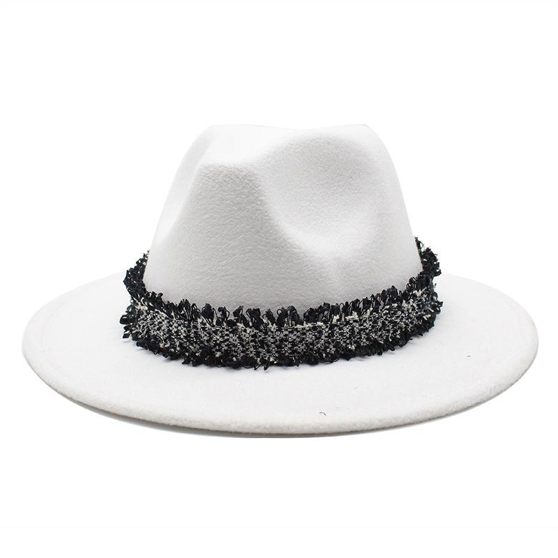 2021 Autumn Men'S And Women'S Woolen Hats, Solid Color Jazz Top Hats, Crystal Diamond Gift Hats