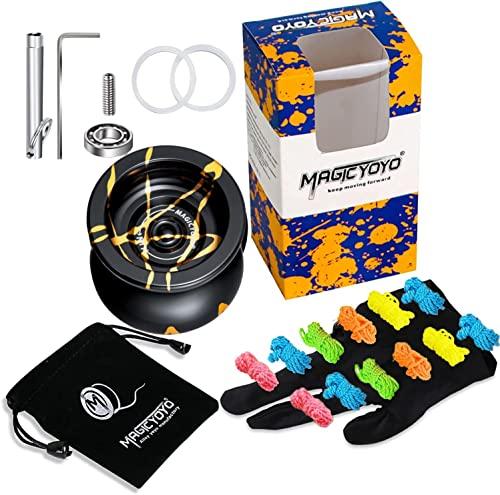MagicYoYo New Design N11 Alloy Aluminum Professional Yo-yo Unresponsive YoYo Ball (Black With Golden) by MAGICYOYO