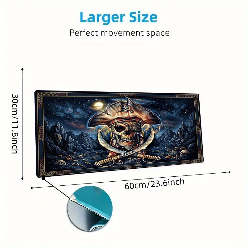 Pirate Art Color Mouse Pad Large Gaming Table Cushion Non-slip Laptop Tablet Big Mousepad XXL Mat Mini PC Playmat With Lock Edge