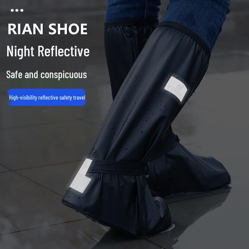 Męskie i Damskie Wodoodporne Wysokie Nakładki na Buty Przeciwdeszczowe Antypoślizgowe, Pogrubione i Odporne na Zużycie do Użytku Zewnętrznego.