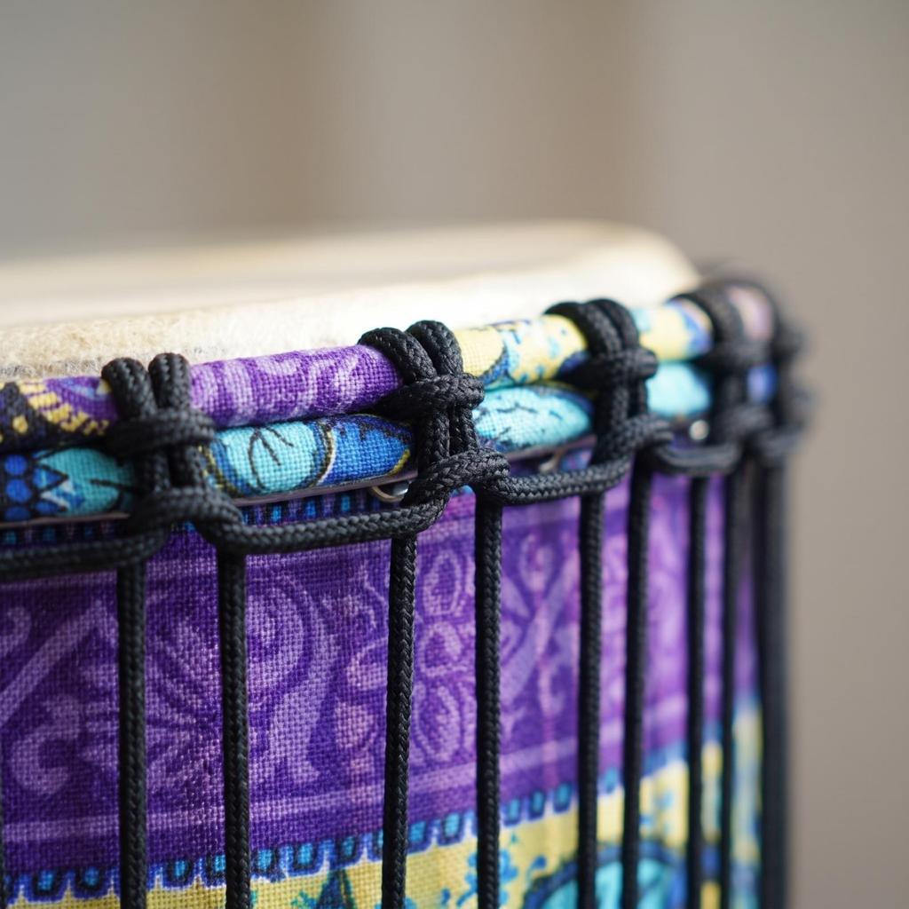 Djembe with Carrying Bag Rope-Tuned Portable for Music Lessons, Beginners