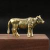 Tabletop Figurine Brass Cows Animal Statue Small Sculpture Gifts