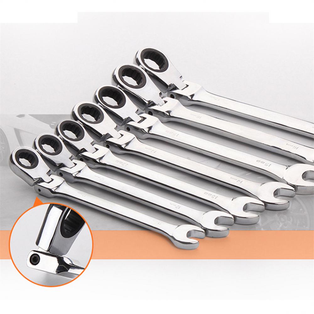 Metric Gear Spanners Durable Multifunctional Combination Ended Spanner Kits Car Hand Tools Combination Ratchet Wrenches Steel