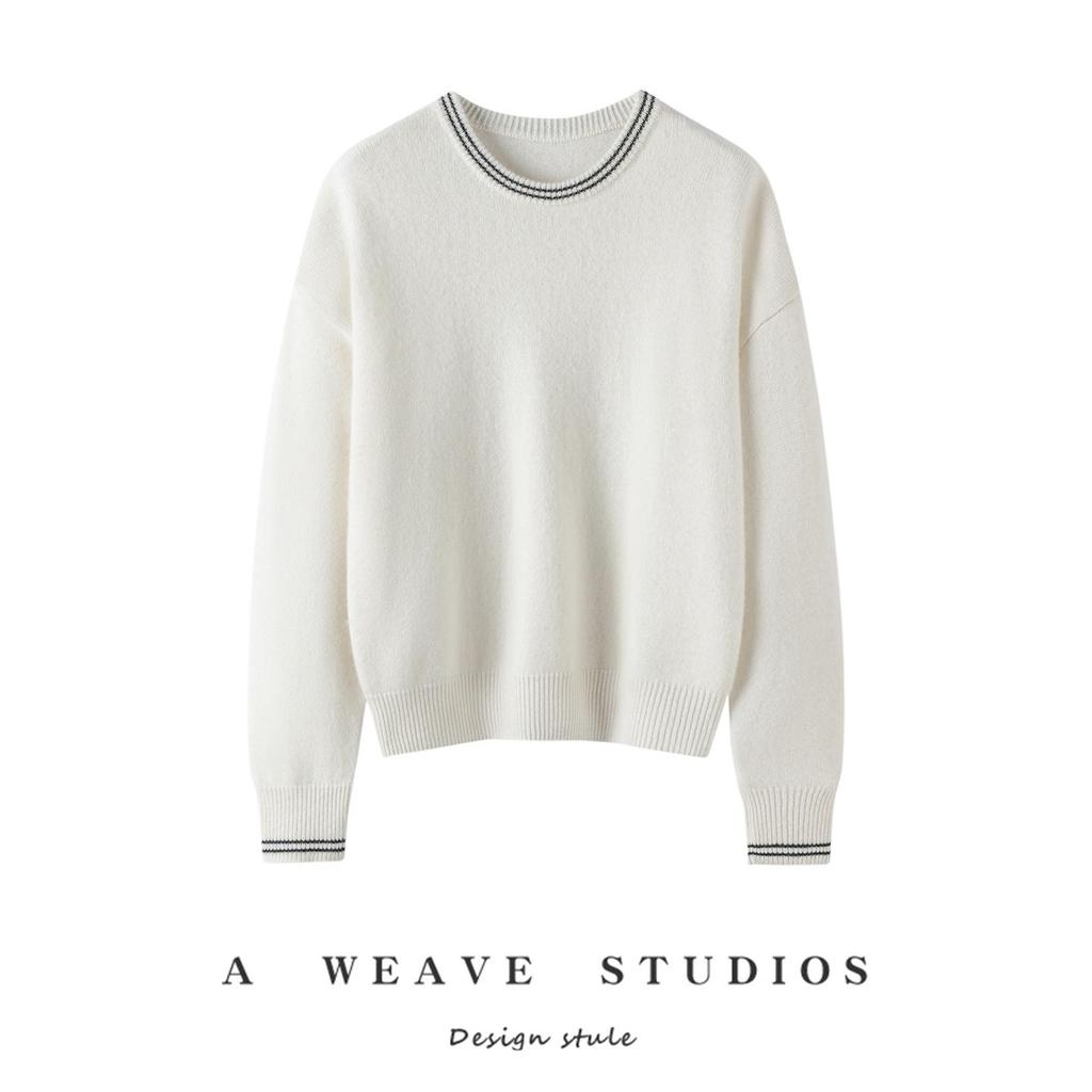 Women's Cashmere Knit Sweater - Autumn/Winter Loose Fit, Versatile Style