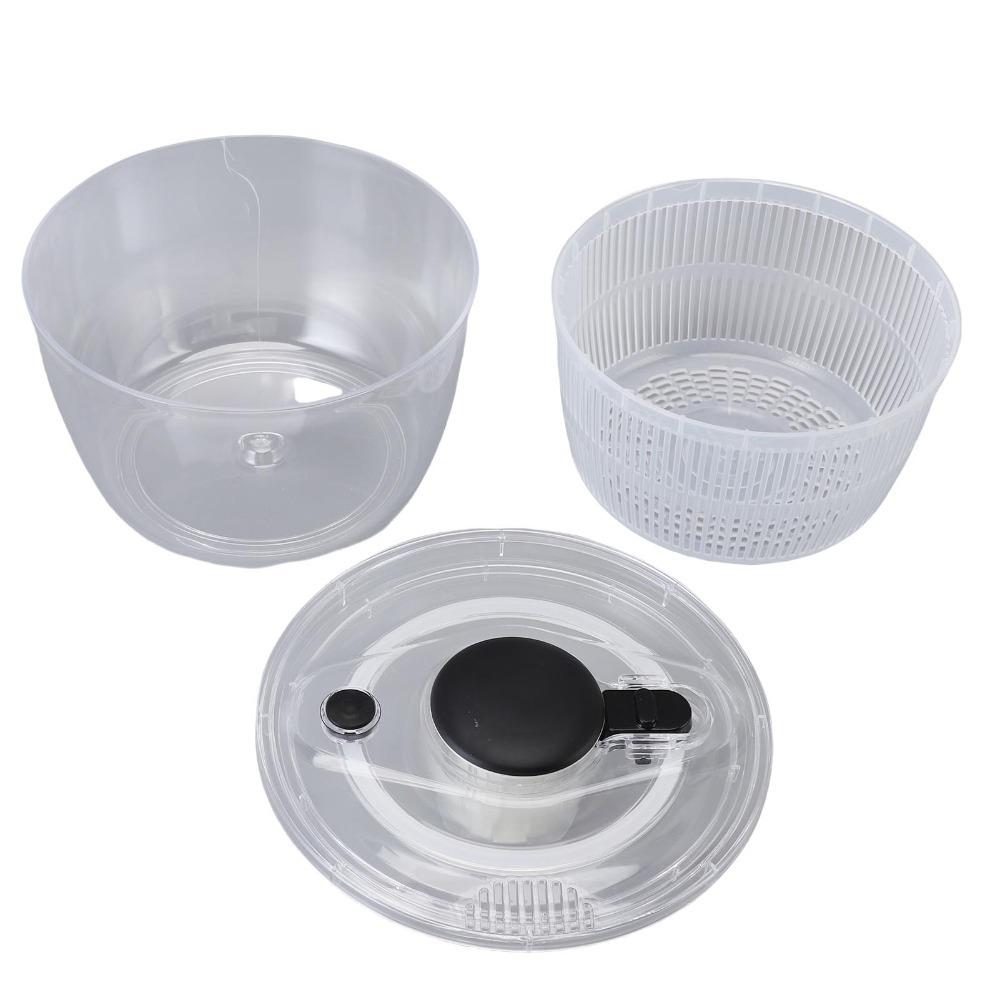 Large Capacity Vegetable Washer Spinner Bowl Transparent Black Salad Washer  Meal Prep