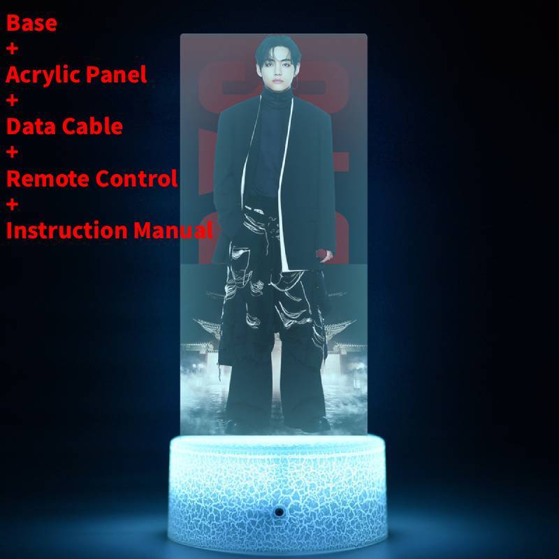 Lumină de noapte LED pentru concertul de revenire al turneului mondial BTS cu telecomandă pentru decorarea camerei și cadou de colecție