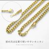 [e-housekiya] Titanium Curb Chain Necklace, 50cm, 3.3mm Wide, Gold Ion-Plated, Hypoallergenic, Men's Gift
