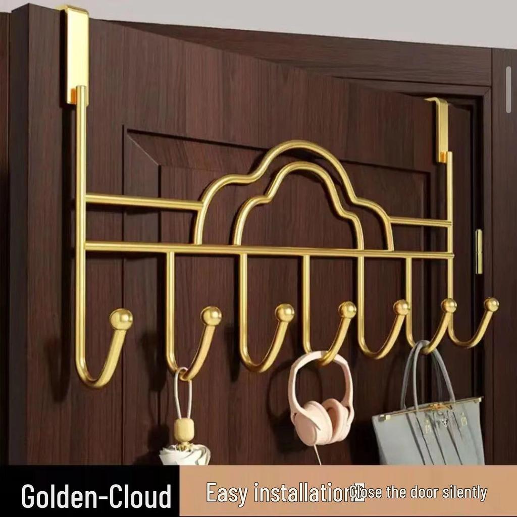 Non-Punch Behind-the-Door Hook Rack for Bedroom, Hall, Entry; Perfect for Clothes, Bags, and Keys