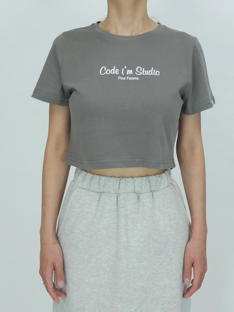Code Iam Pour Femme Logo Print Crop Top Khaki Khaki/Free