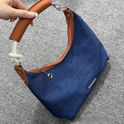 Women's Retro Denim Canvas Tote: Stylish All-Match Shoulder and Messenger Bag