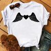 Watercolor Butterfly Heart Printed T Shirt New Women Black T Shirt Harajuku Cute Graphic Tee Shirt Ladies Casual FeUnisex Tops Tee