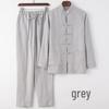Young Men's Chinese Style Linen Tang Suit: Summer, Long-Sleeved Shirt