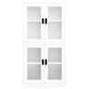 Office Cabinet White 90 x 40 x 180 cm Steel and Tempered Glass