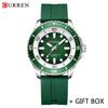 CURREN Sport Men Watch Top Brand Luxury Military Army Waterproof Male Clock Orange Silicone Quartz Original Man Wristwatch 8448