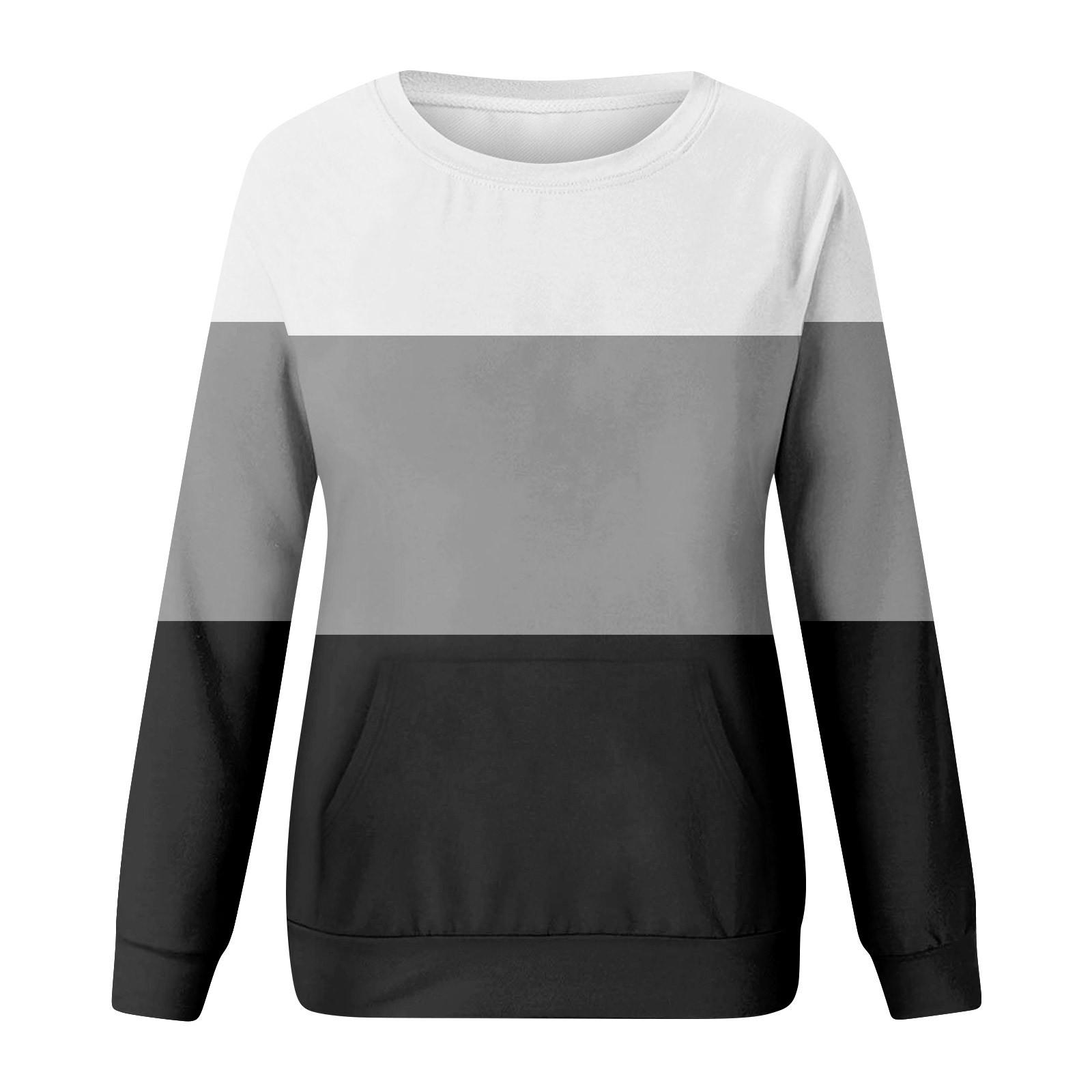 Женская модная повседневная блузка с длинным рукавом и круглым вырезом — фото 4