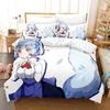 New Anime Girls The Demon Girl Next Door Bedding Set Single Twin Full Queen King Size Bed Set Adult Kid Bedroom Duvetcover Sets