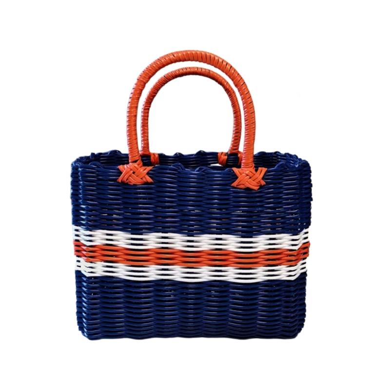 Wear Resistant PVC Woven Picnic Basket For Camping Outdoor Gatherings And Beach Parties With Large Capacity