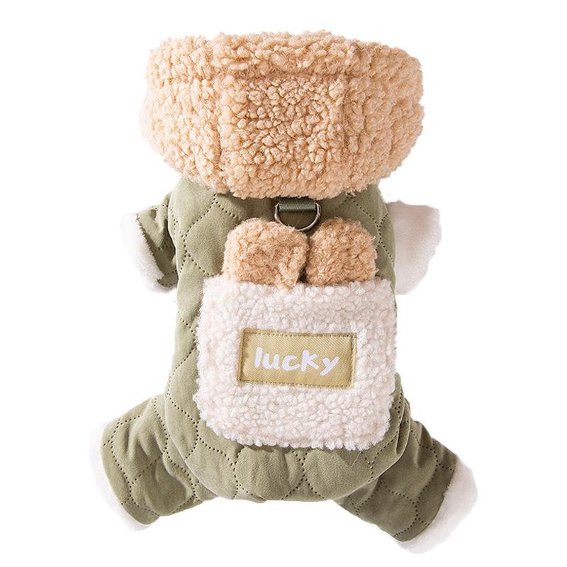 Winter Warm Dog Coat Quilted Padded Jacket with Pockets for Teddy Bichon Small Dogs Pet Clothes for Cold Weather Dog Clothes