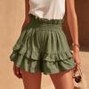 Women's High Waisted Ruffle Hem Casual Shorts Summer Fashion