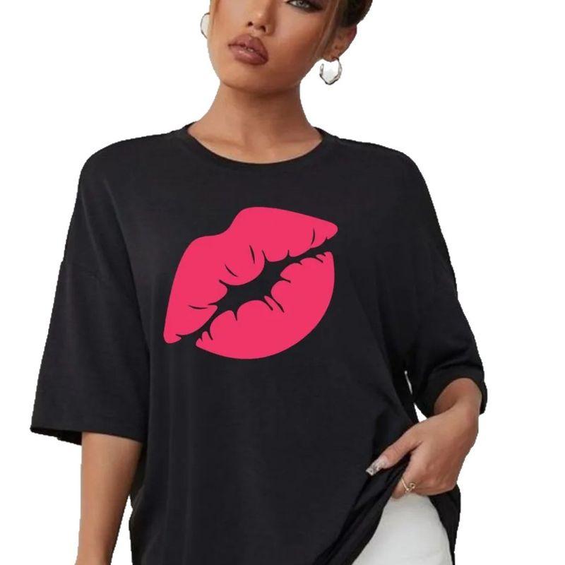 Western Style Fashion Casual Loose Round Neck Print Short Sleeve T-shirt Top Loose Printed T-shirt