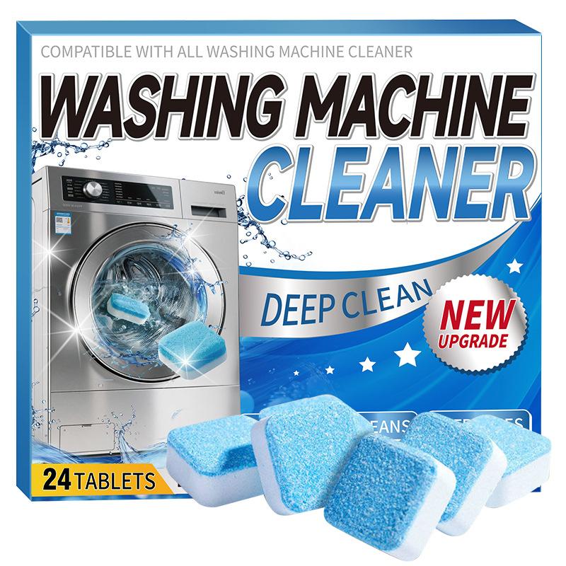 24pcs Washing Machine Cleaning Tablets, Washer Tank Special Effervescent Tablets, Household Cleaner for Removing Washing Machine Stains