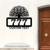 Custom Metal Wall Art Black Door Sign Outdoor Home Address Housewarming Gift