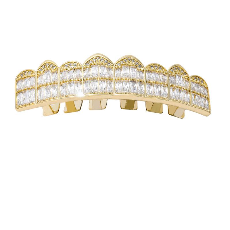 Super Sparkly Zirconia Hip Hop Grillz: Exaggerated High-End Tooth Jewelry for Men