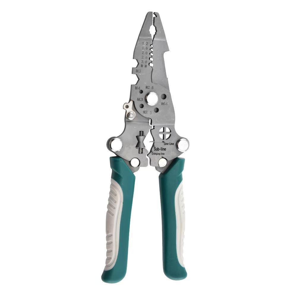 Multifunction Wire Stripper: Ideal for Splitting, Skinning, Crimping, Wrapping, and Cutting - Universal Electrician Pliers.