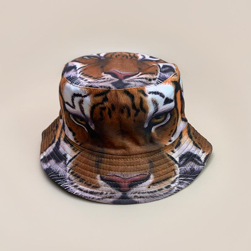 Front And Back Wearing Spoof Hip Hop Animal Print Bucket Hat Men And Women Sunshade Funny Personality Bucket Hat