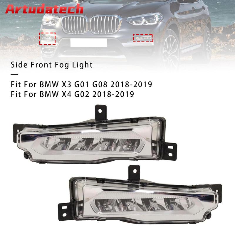 Artudatech Pair LED Front Bumper Fog Lights For BMW X3 G01 G08 X4 G02 2018- 63177412528 Car Accessories