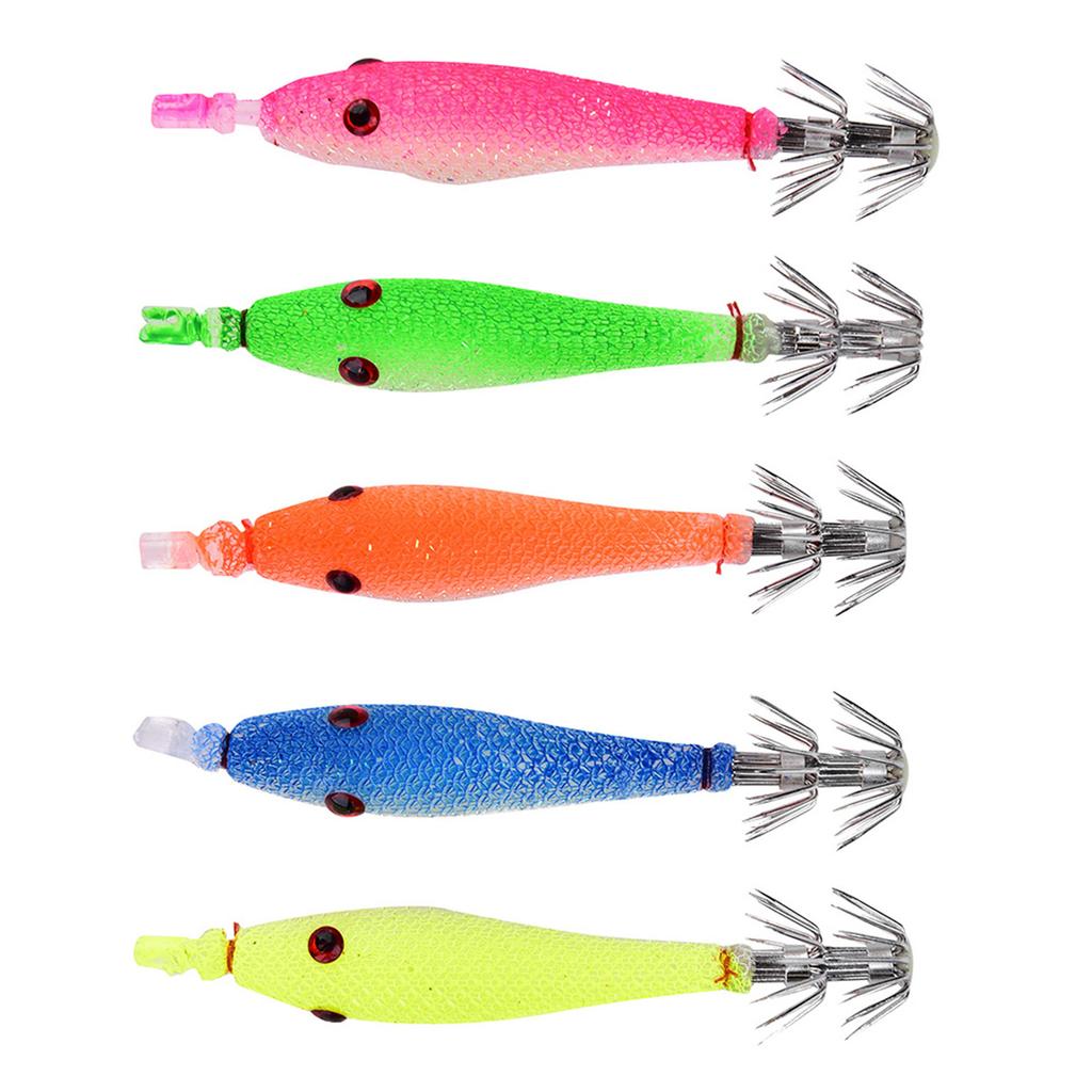 5pcs Sve, Fish Baits Luminous Hooks Fishing squid jig vgeby Squid jigs tataki Accessory